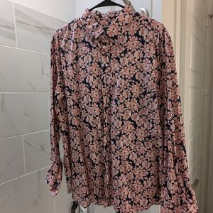 Club Room Pink and Black Floral Shirt